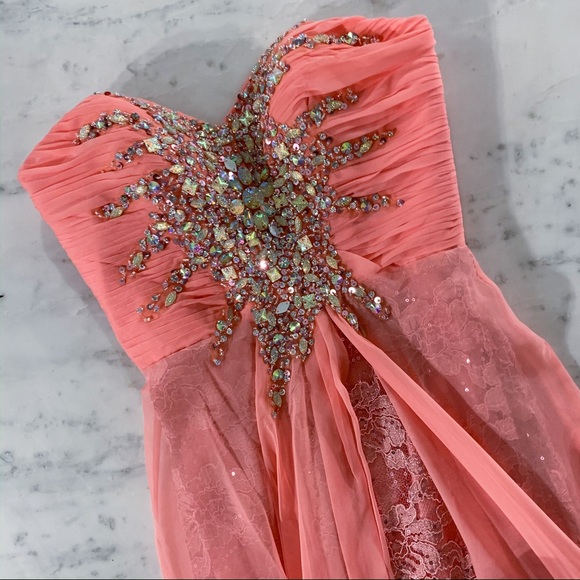 Glam Pageant Prom Dress with Overlay Skirt - Picture 2 of 8